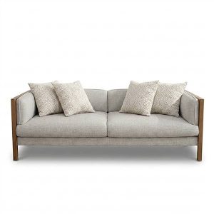 مبل راحتی هشت نفره با روکش پارچه و پایه چوب شاهان دکور مدل کادیز کد 02 به همراه 8 کوسن